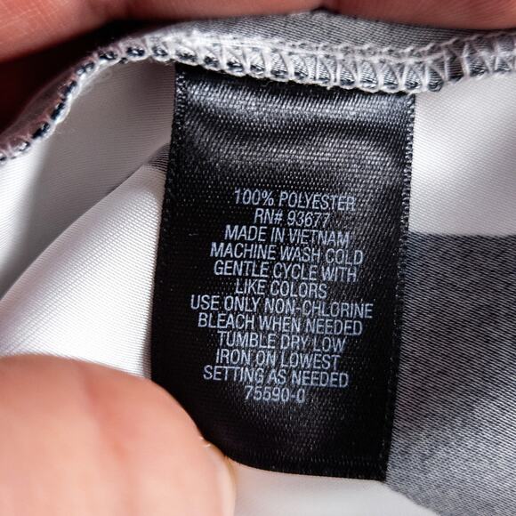 NEW Worthington Graphic Print Dress Retro Graphic Mod Collared Black White Sz L - Picture 11 of 13